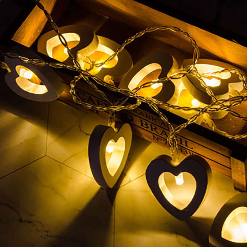 Junips | Wooden Heart String Lights