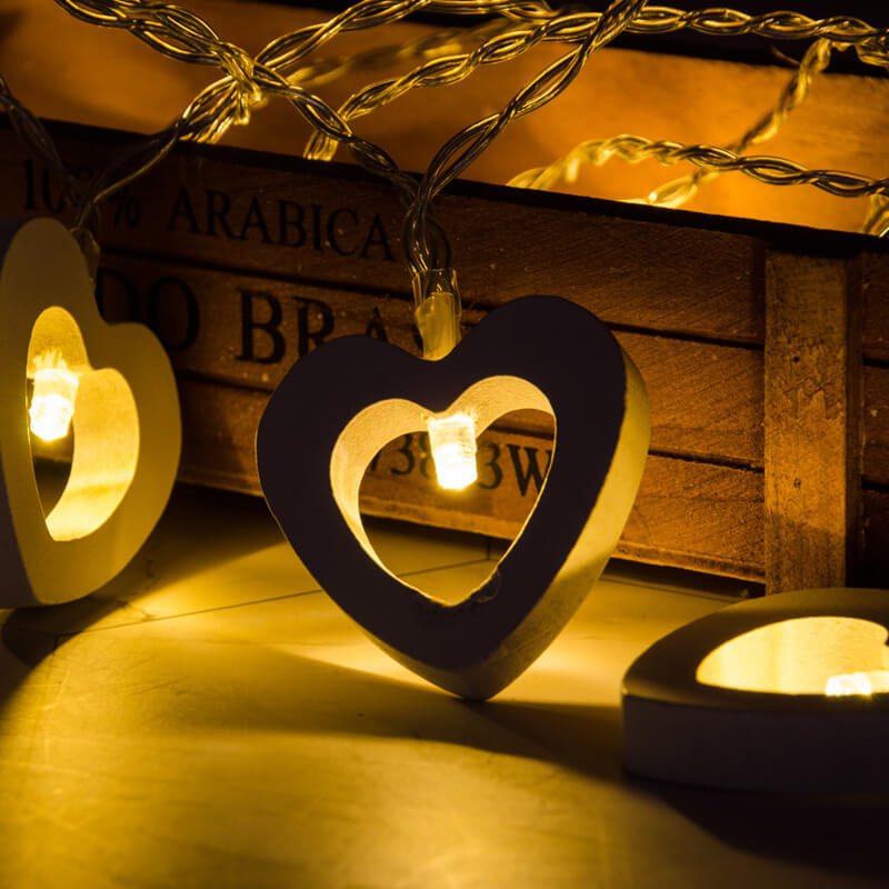 Junips | Wooden Heart String Lights