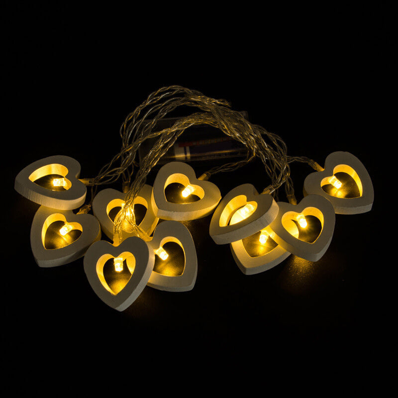Junips | Wooden Heart String Lights