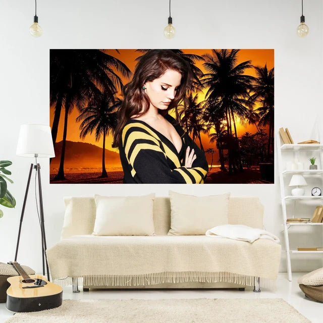 Junips | Lana Del Rey Poster Tapestry Wall Decoration - Smoker - Aesthetic Bedroom or Home Decoration