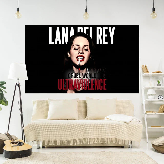 Junips | Lana Del Rey Poster Tapestry Wall Decoration - Smoker - Aesthetic Bedroom or Home Decoration