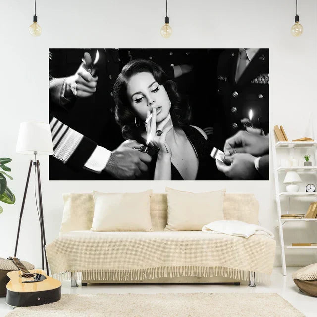 Junips | Lana Del Rey Poster Tapestry Wall Decoration - Smoker - Aesthetic Bedroom or Home Decoration