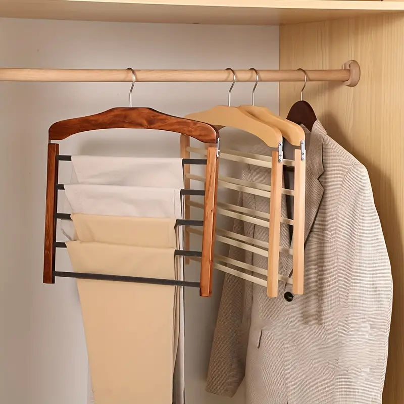 Junips | Space-saving wooden multi-pants hanger