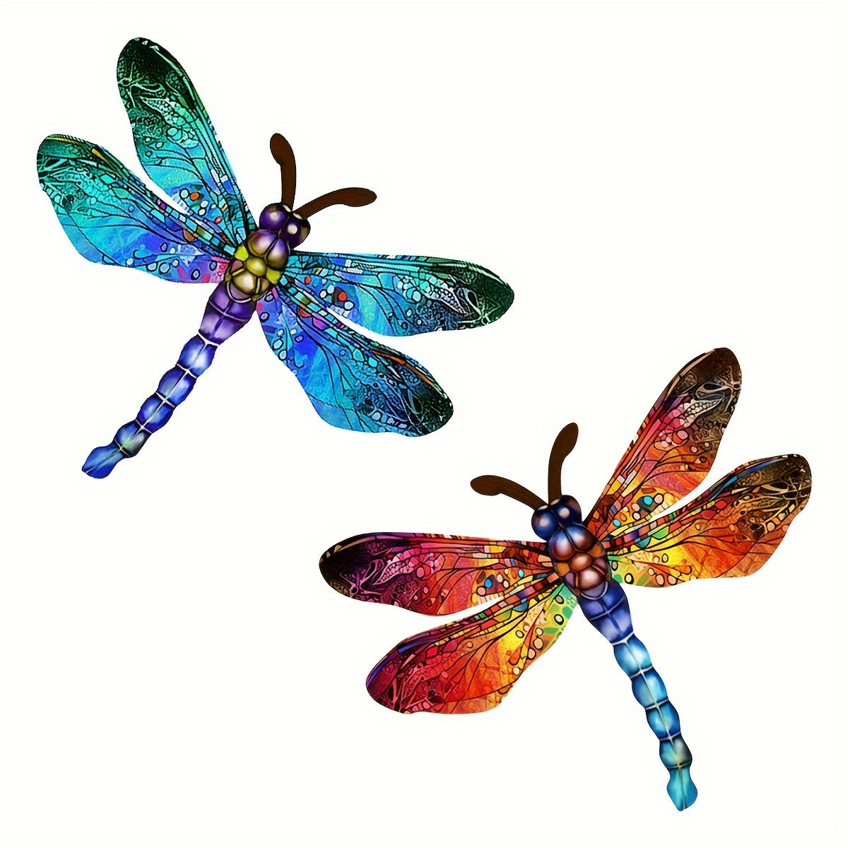 Junips | 1/2 piece vibrant dragonfly wall art made of metal – artistic outdoor decoration for gardens, homes, and events – durable, versatile, and eye-catching – a perfect gift idea for any occasion
