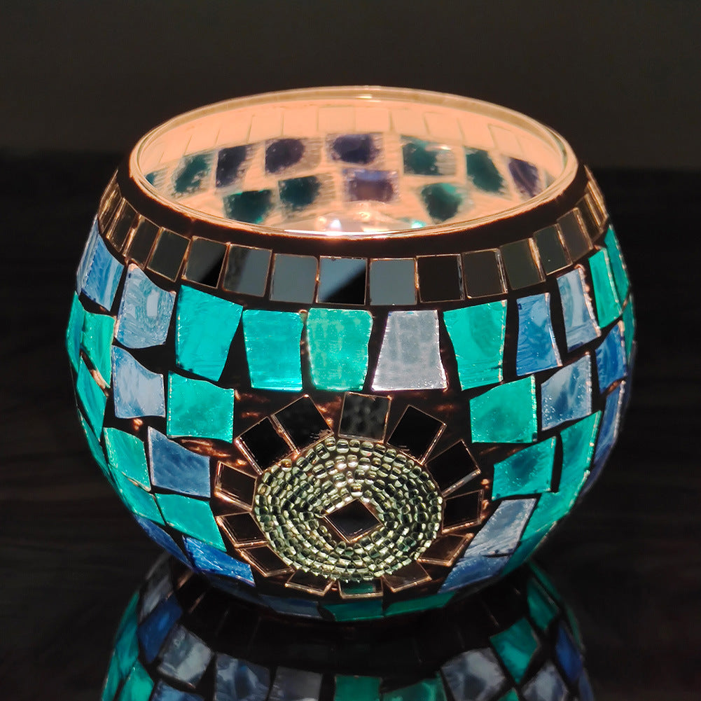 Junips | European Retro Glass Mosaic Tealight Holder