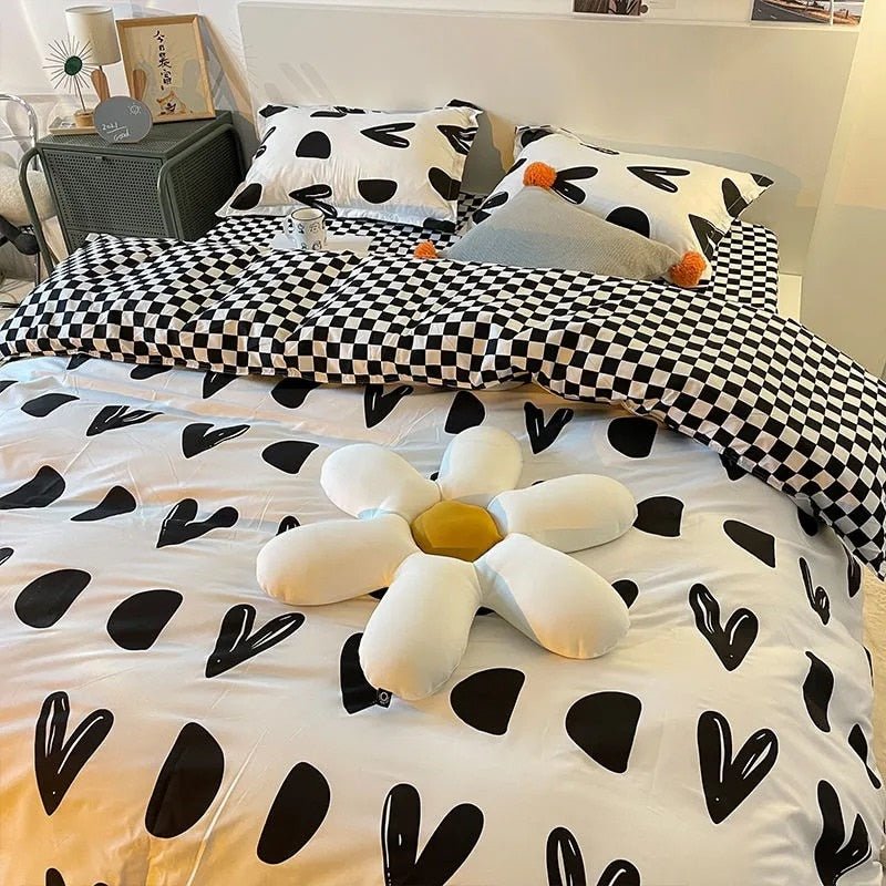 Junips | Abstract Chessboard Single Bed Linen Set