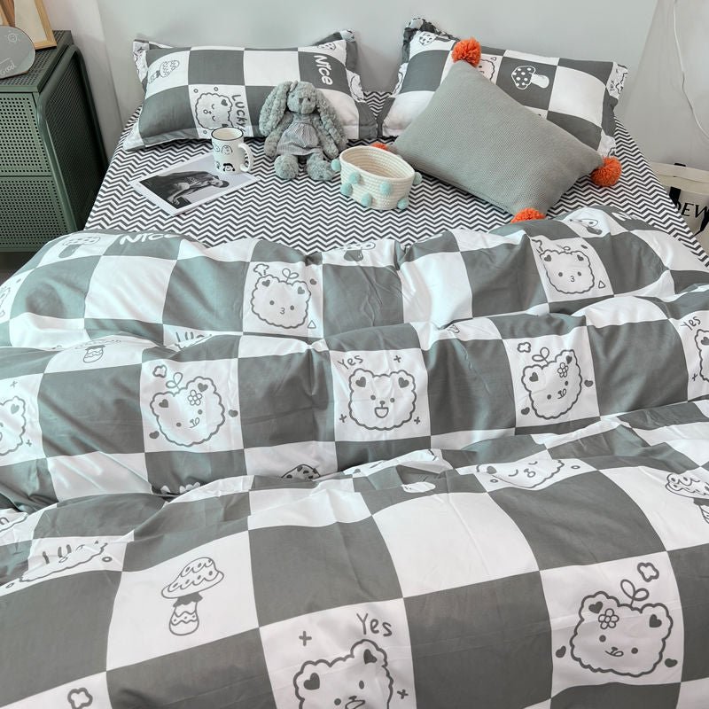 Junips | Abstract Chessboard Single Bed Linen Set