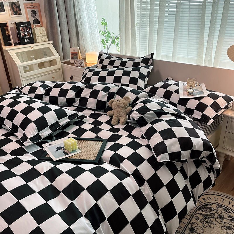 Junips | Abstract Chessboard Single Bed Linen Set