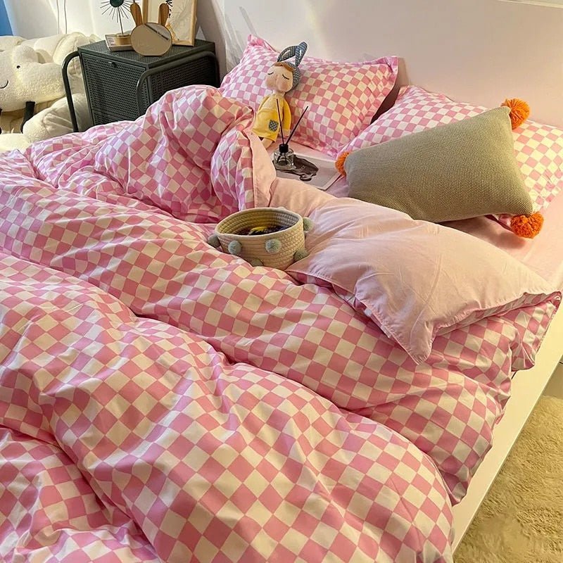 Junips | Abstract Chessboard Single Bed Linen Set