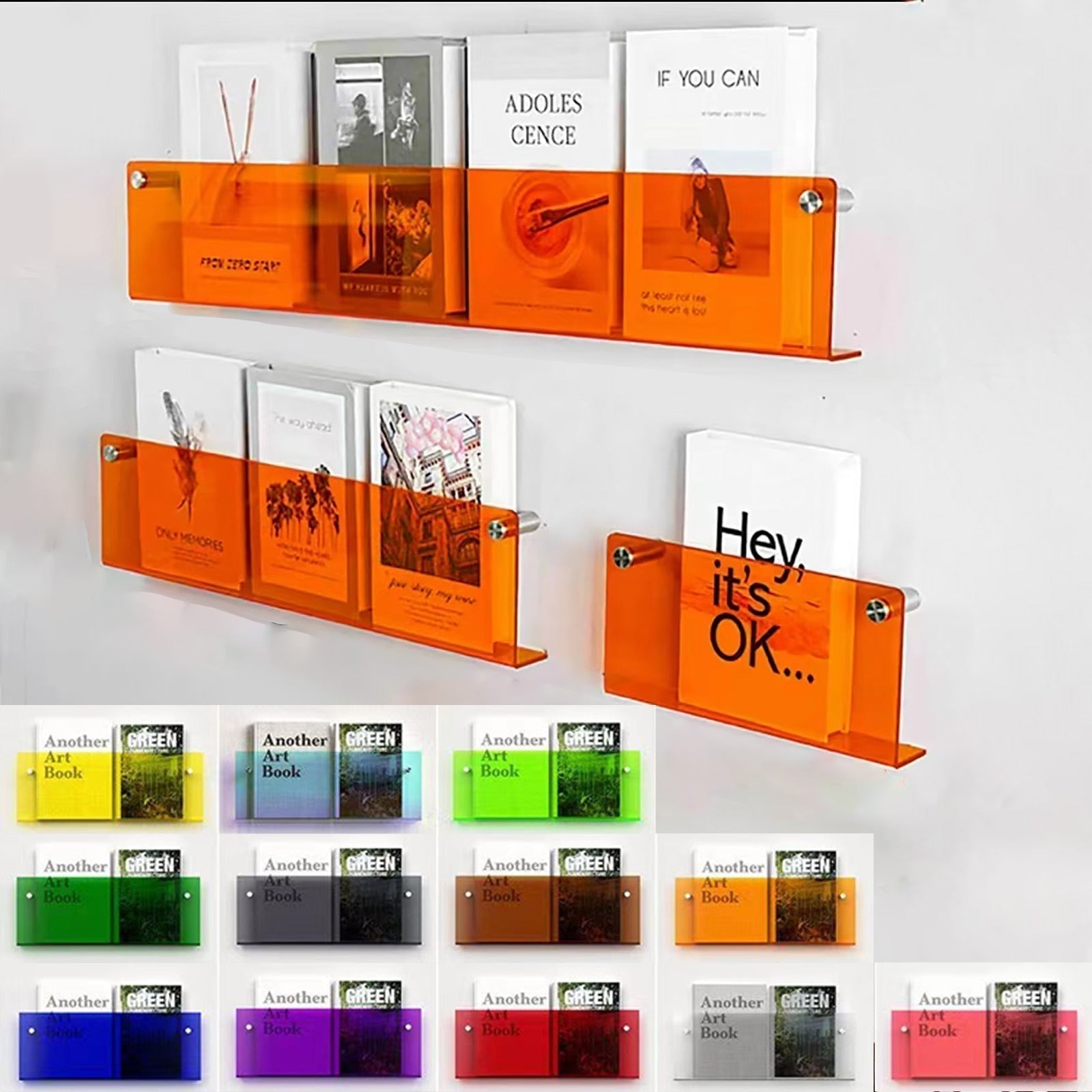 Junips | Acrylic Wall-mounted 'Floating' Magazine Holder