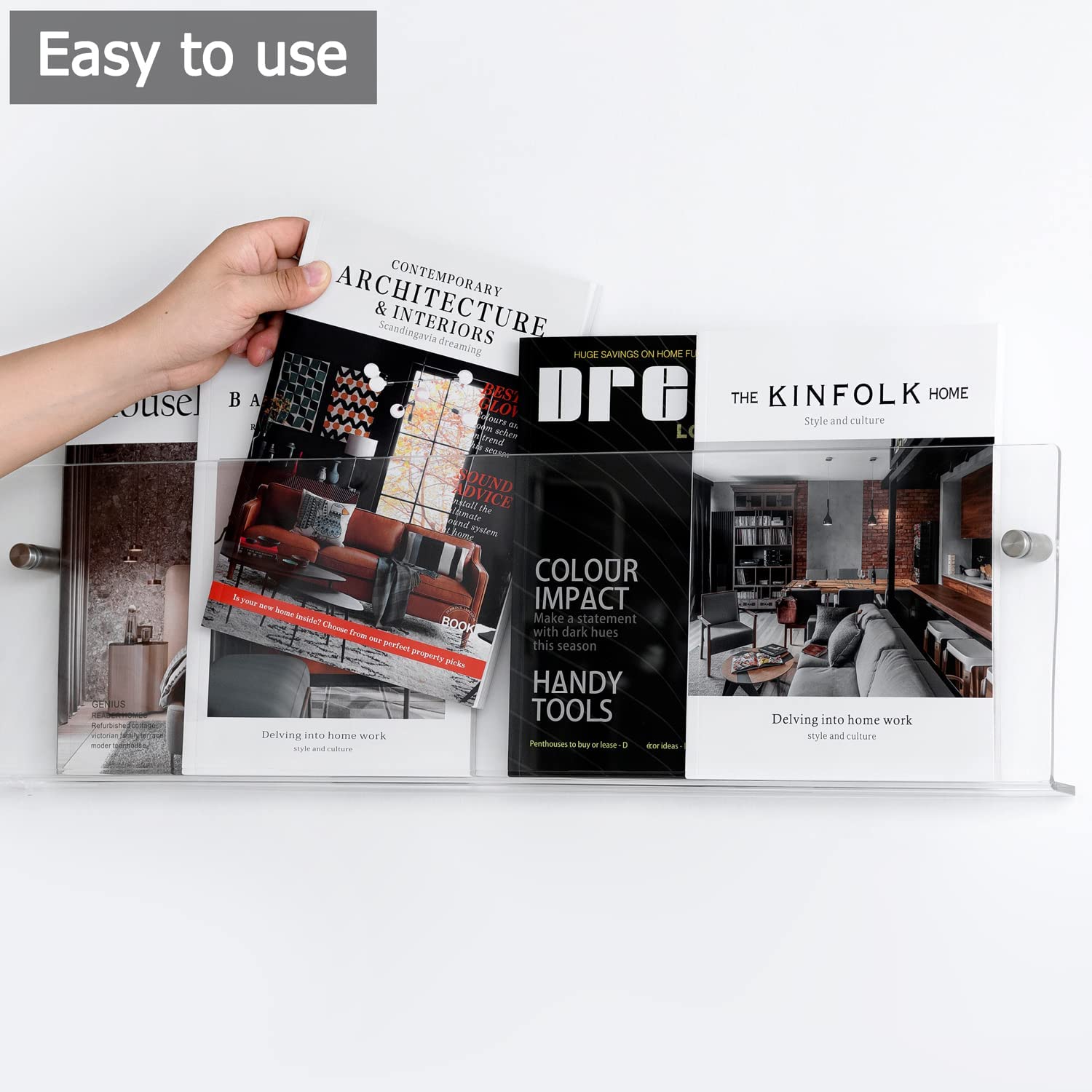 Junips | Acrylic Wall-mounted 'Floating' Magazine Holder