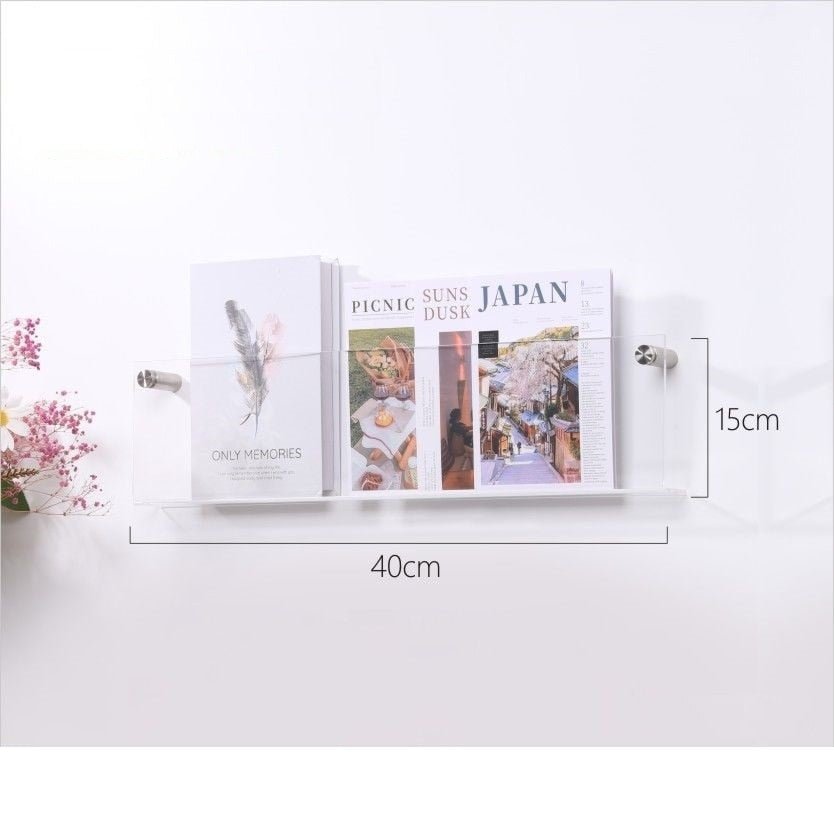 Junips | Acrylic Wall-mounted 'Floating' Magazine Holder