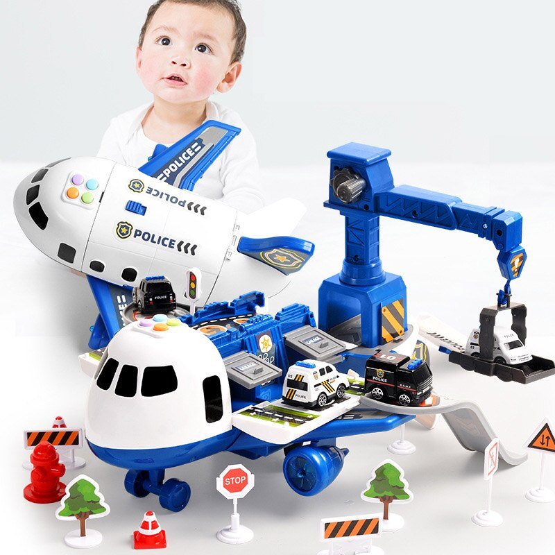 Junips | Adventure Airplane & Vehicle Toy Set | Industrial-Grade Non-Toxic ABS | ASTM & EN71 Compliant | 4-Piece Friction-Powered Transport System | Fine Motor Skill Development Kit
