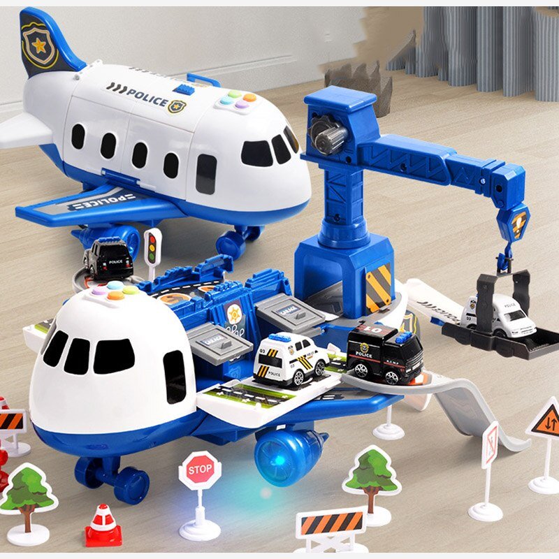 Junips | Adventure Airplane & Vehicle Toy Set | Industrial-Grade Non-Toxic ABS | ASTM & EN71 Compliant | 4-Piece Friction-Powered Transport System | Fine Motor Skill Development Kit