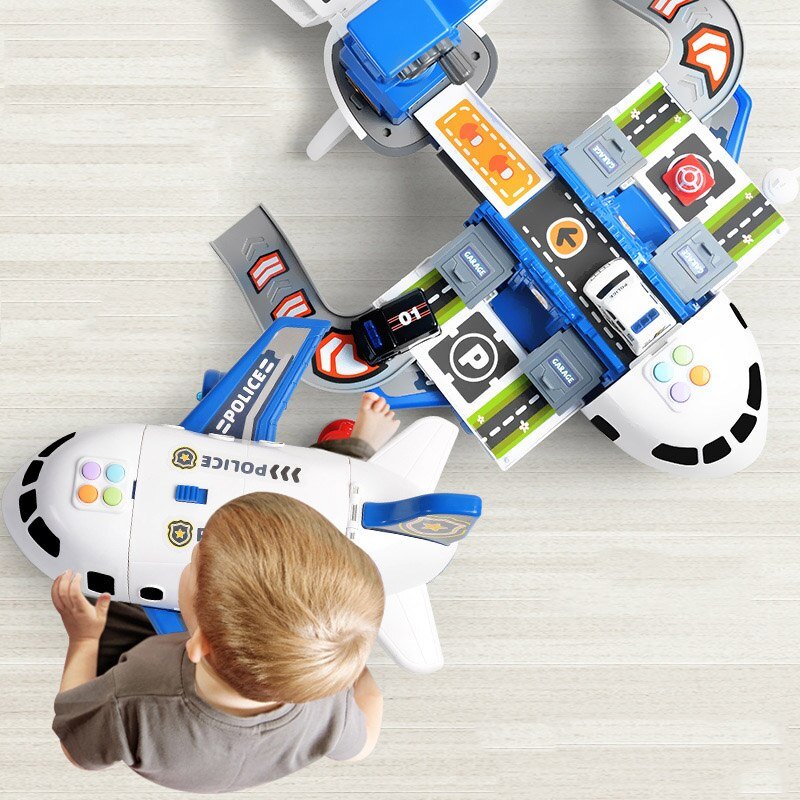 Junips | Adventure Airplane & Vehicle Toy Set | Industrial-Grade Non-Toxic ABS | ASTM & EN71 Compliant | 4-Piece Friction-Powered Transport System | Fine Motor Skill Development Kit