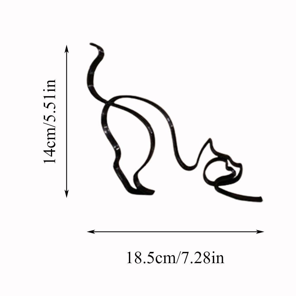 Junips | Tier Kunst Eisen Skulptur Retro Metall schwarze Linien Katze Hund Schreibtisch Ornament