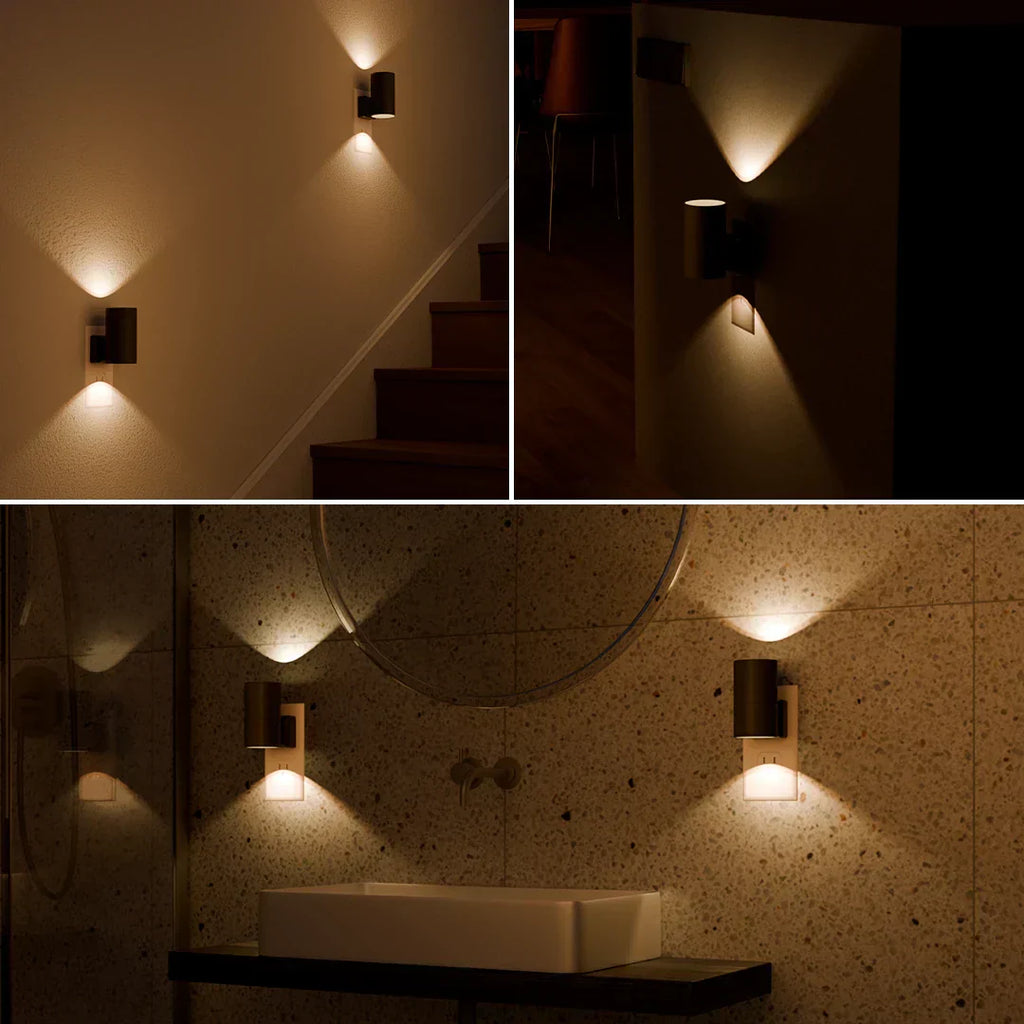 Junips | Dimmable Plug-In Night Light with Motion Sensor - LED Light for Bedrooms, Hallways, and Stairs