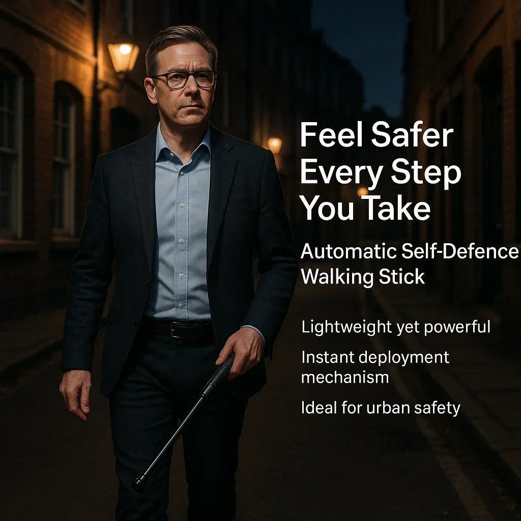 Junips | Telescopic Safety Stick | Automatic One-Click Deployment | Premium Alloy Steel Construction | Anti-Slip Ergonomic Grip | Available in 39cm, 52.5cm, & 65cm Lengths