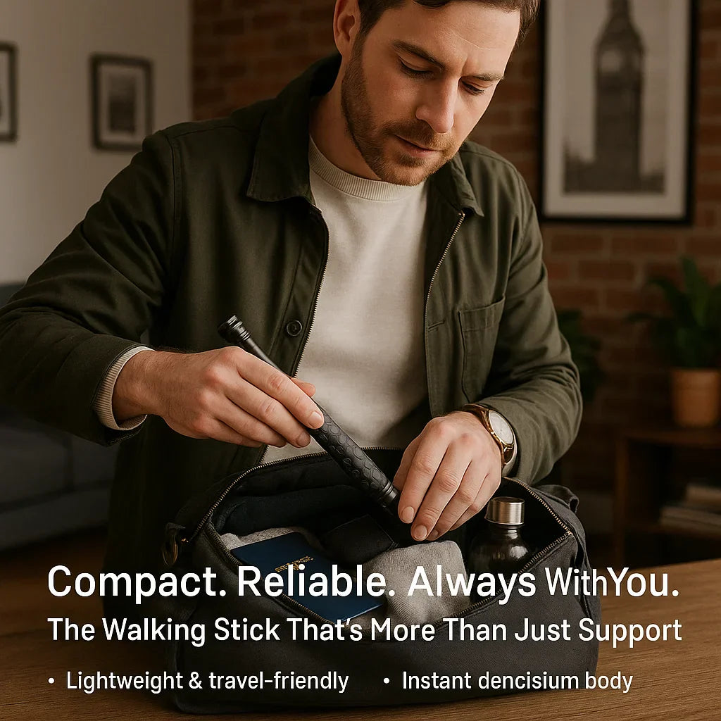 Junips | Telescopic Safety Stick | Automatic One-Click Deployment | Premium Alloy Steel Construction | Anti-Slip Ergonomic Grip | Available in 39cm, 52.5cm, & 65cm Lengths