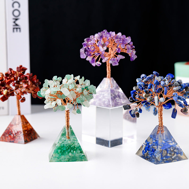 Junips | Natural Stone Gravel Pyramid Base Feng Shui Tree