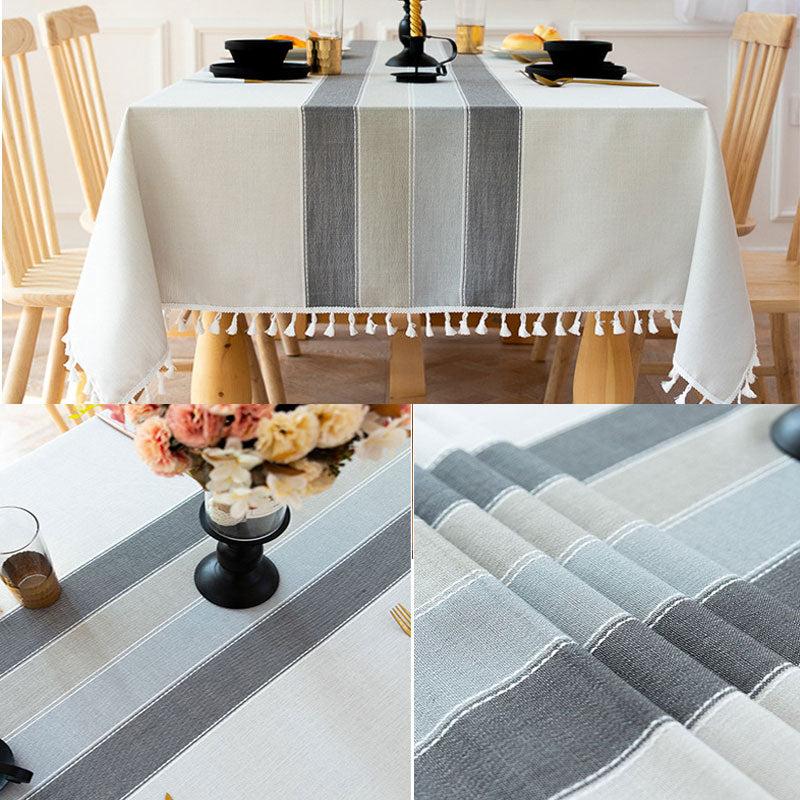 Junips | Waterproof Oil-resistant Rectangular Tablecloth Cotton Linen Wrinkle-resistant Tablecloth for Kitchen Dining Room Buffet Party