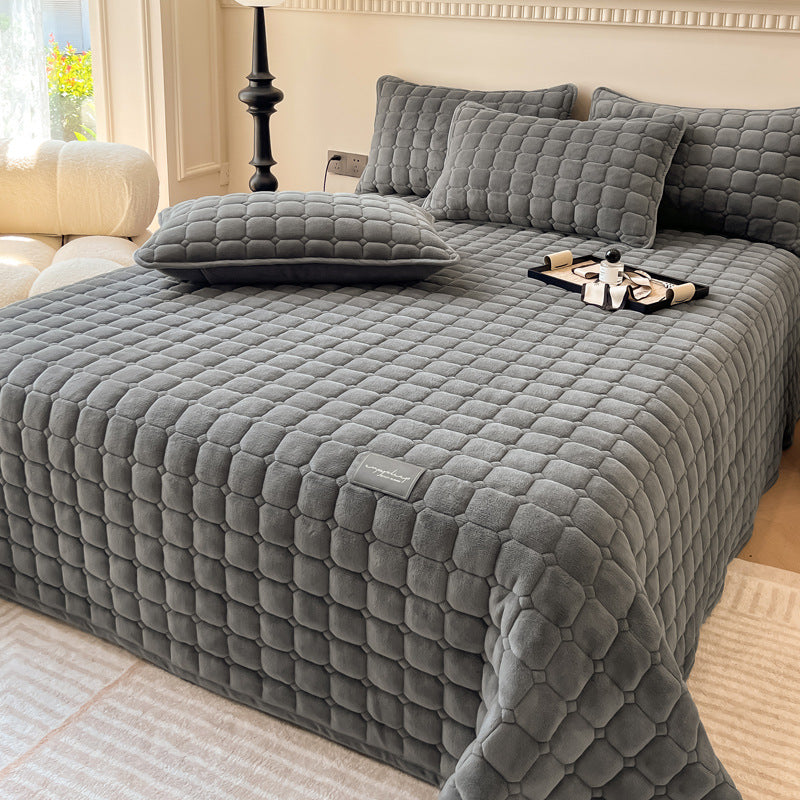 Junips | Modern Soft Throw Blanket with Square Texture – Stylish Fluffy Bed & Sofa Cover