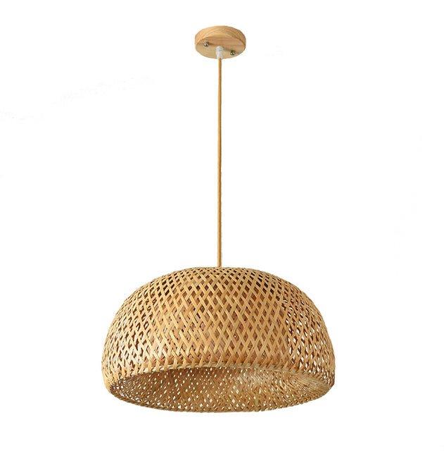 Junips | Hanging ceiling lamp made of bamboo C │ Handmade lighting from wood and rattan for interior decoration