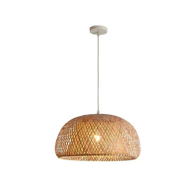 Junips | Hanging ceiling lamp made of bamboo C │ Handmade lighting from wood and rattan for interior decoration