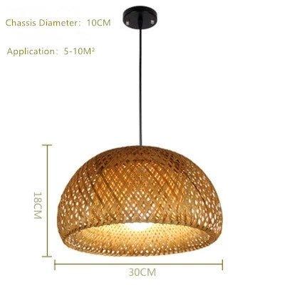 Junips | Hanging ceiling lamp made of bamboo C │ Handmade lighting from wood and rattan for interior decoration