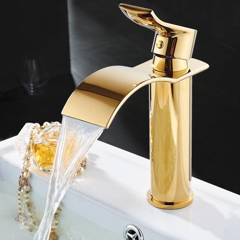 Junips | Vanity faucet waterfall faucet brass vanity faucet mixer tap