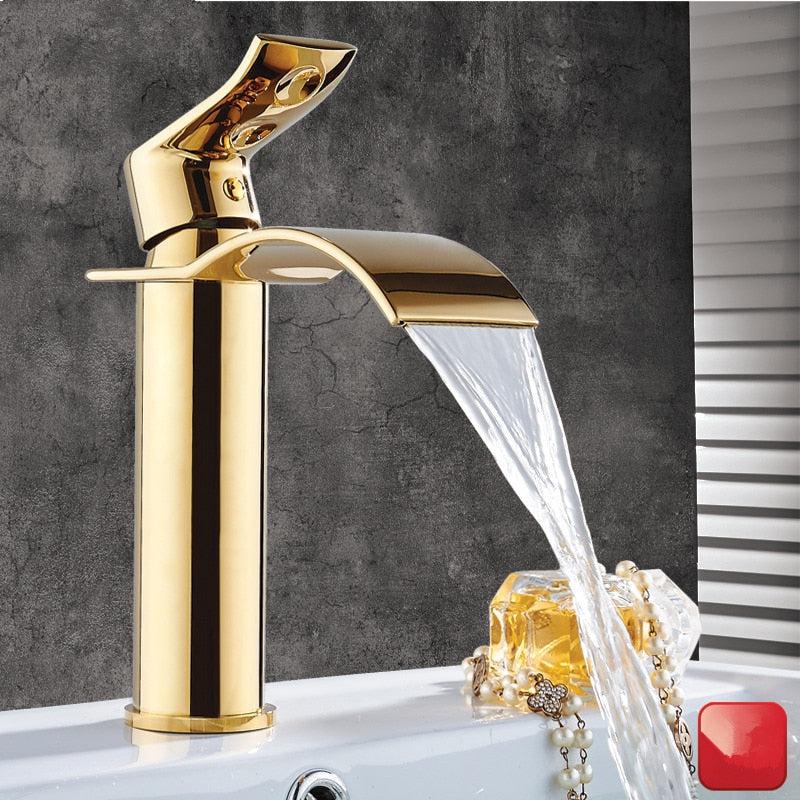Junips | Vanity faucet waterfall faucet brass vanity faucet mixer tap