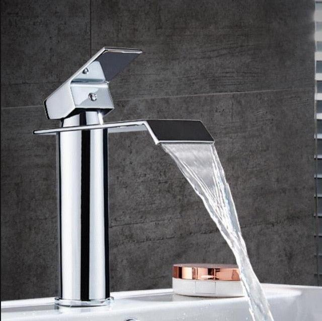 Junips | Vanity faucet waterfall faucet brass vanity faucet mixer tap