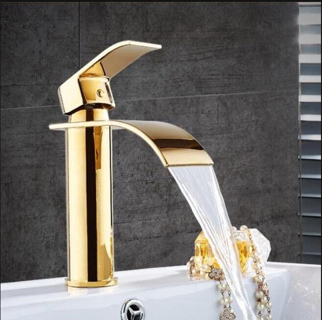 Junips | Vanity faucet waterfall faucet brass vanity faucet mixer tap