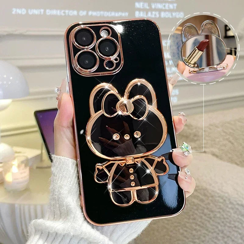 Junips | 3D Bunny  Korean Style Mirror iPhone Case