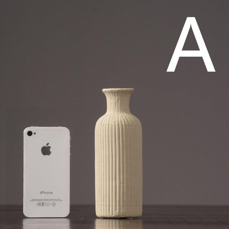 Junips | Brown Beige Gray Ceramic Flower Vase Pot │ Home Decoration Item