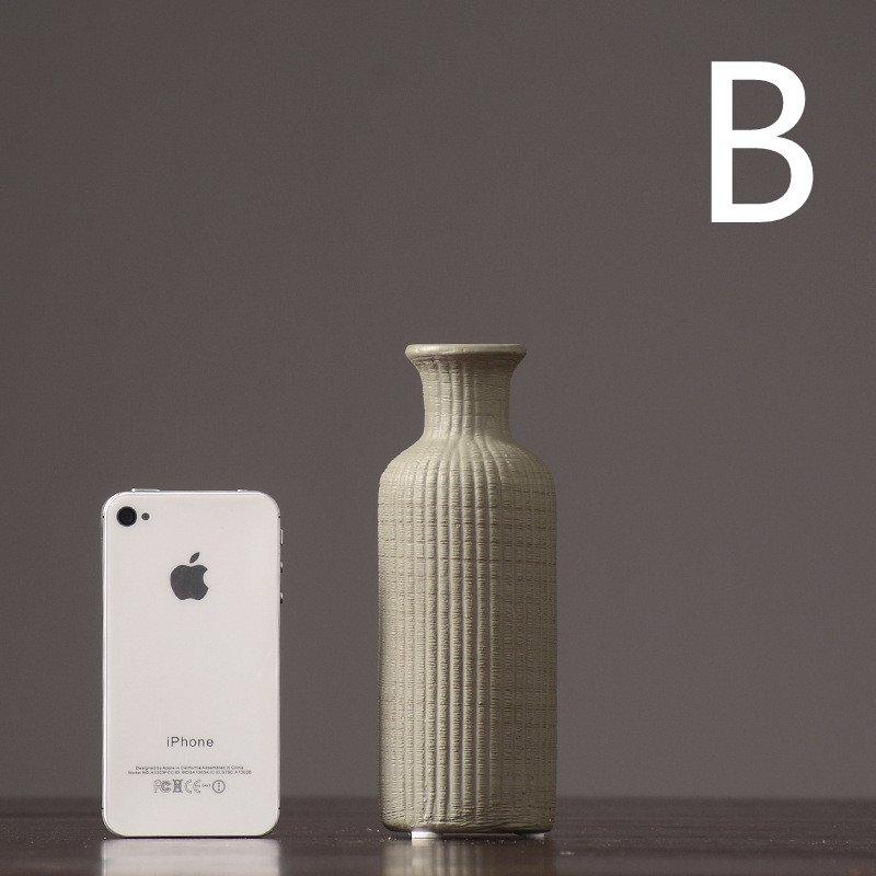 Junips | Brown Beige Gray Ceramic Flower Vase Pot │ Home Decoration Item