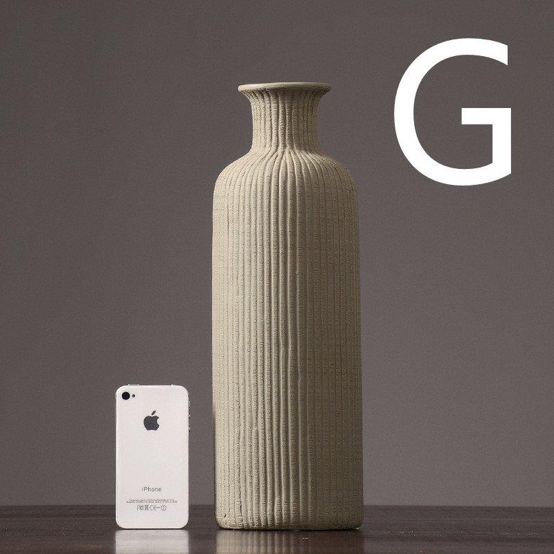Junips | Brown Beige Gray Ceramic Flower Vase Pot │ Home Decoration Item