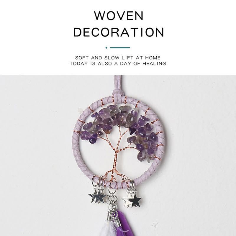 Junips | Frendorf Tree of Life Gemstone Dreamcatcher Hanging Jewelry