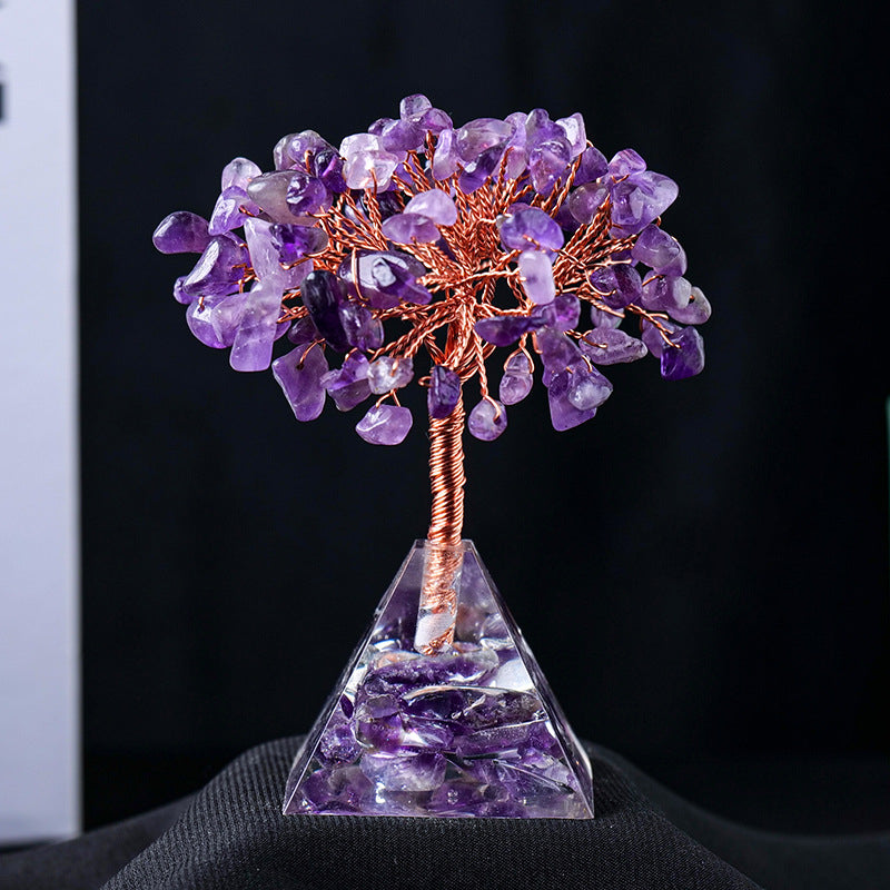 Junips | Natural Stone Gravel Pyramid Base Feng Shui Tree