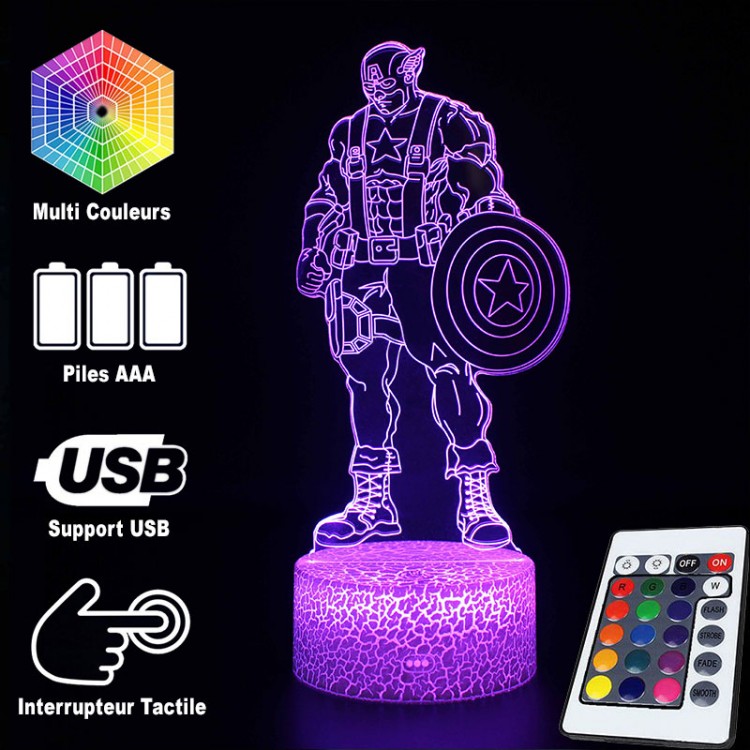 Junips | 3D Lamp Marvel Captain America