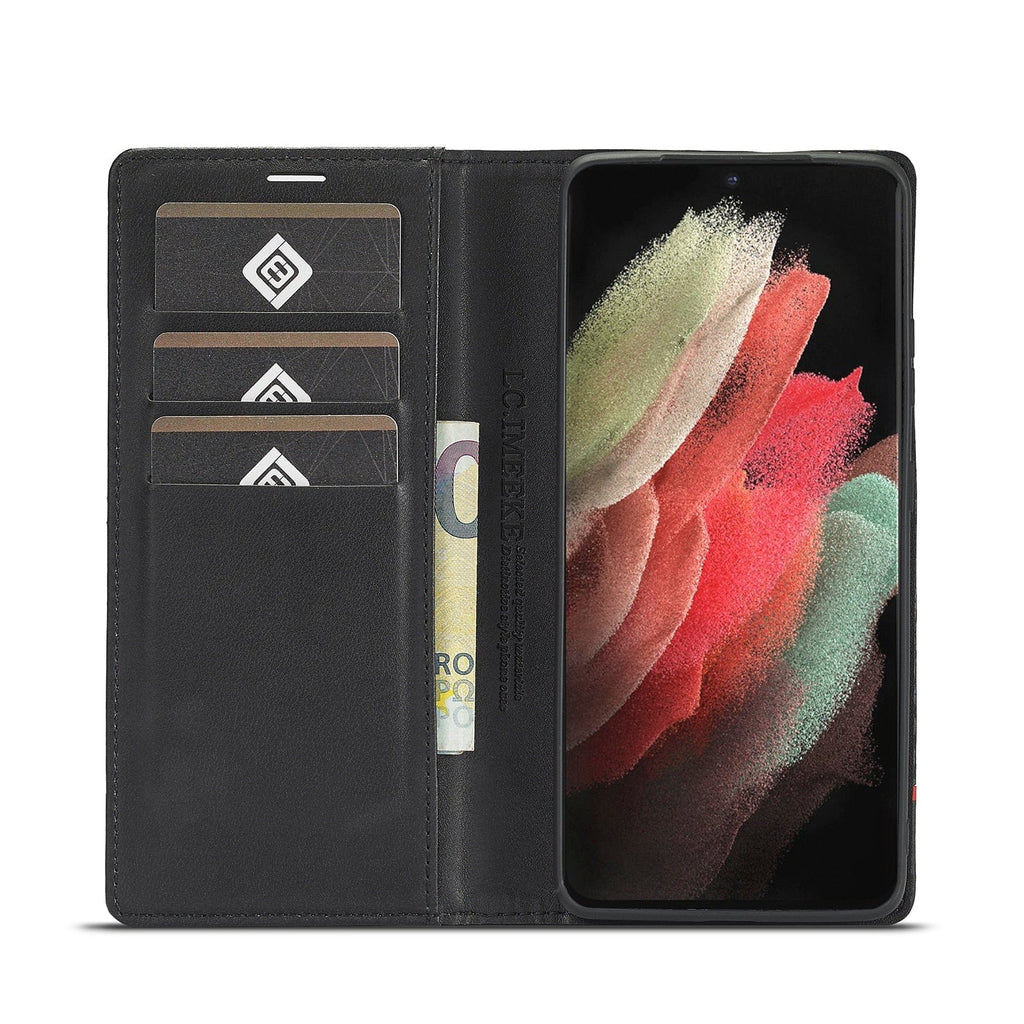 Junips | S23 Phone case | Card holder made of carbon fiber leather with magnetic closure