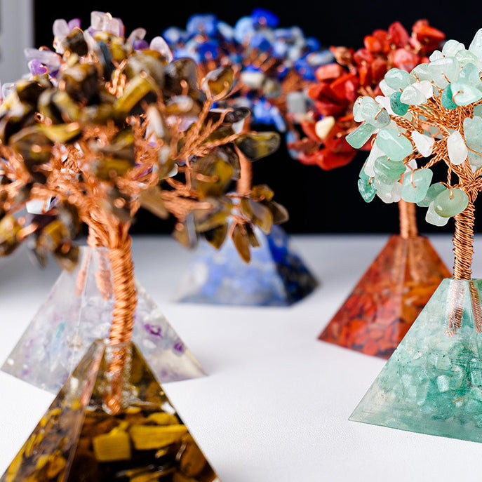 Junips | Natural Stone Gravel Pyramid Base Feng Shui Tree