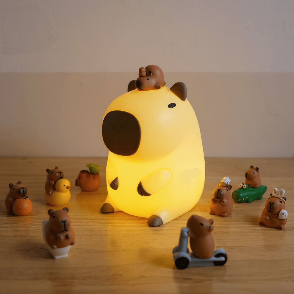 Junips | Capybara Night Light Adjustable Brightness Silicone