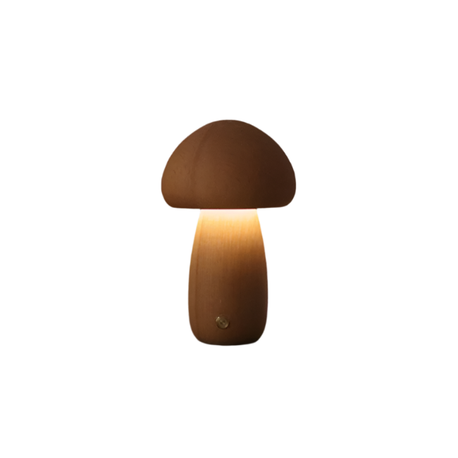 Junips | Table Lamp with Wooden Mushroom Design