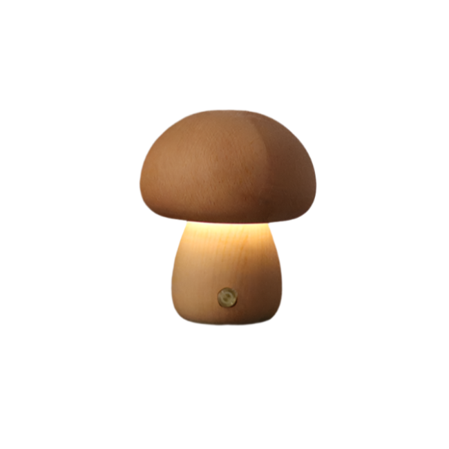 Junips | Table Lamp with Wooden Mushroom Design