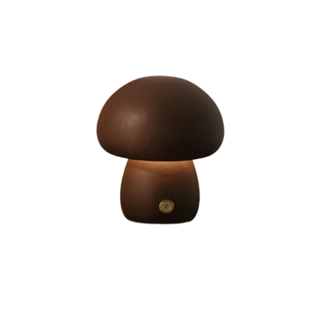 Junips | Table Lamp with Wooden Mushroom Design