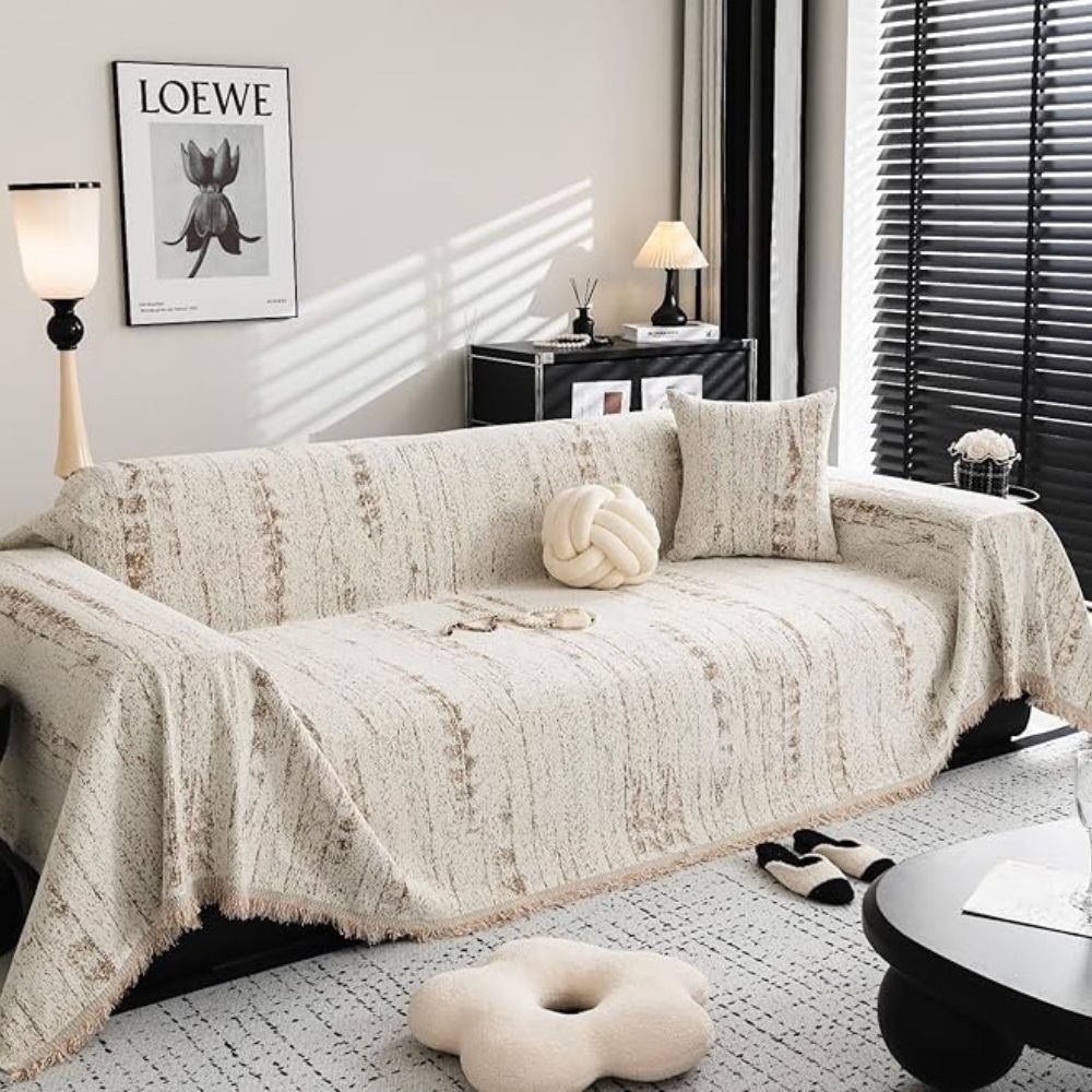 Junips | CHENILUX – Elegant Chenille Sofa Cover for Protection & Style
