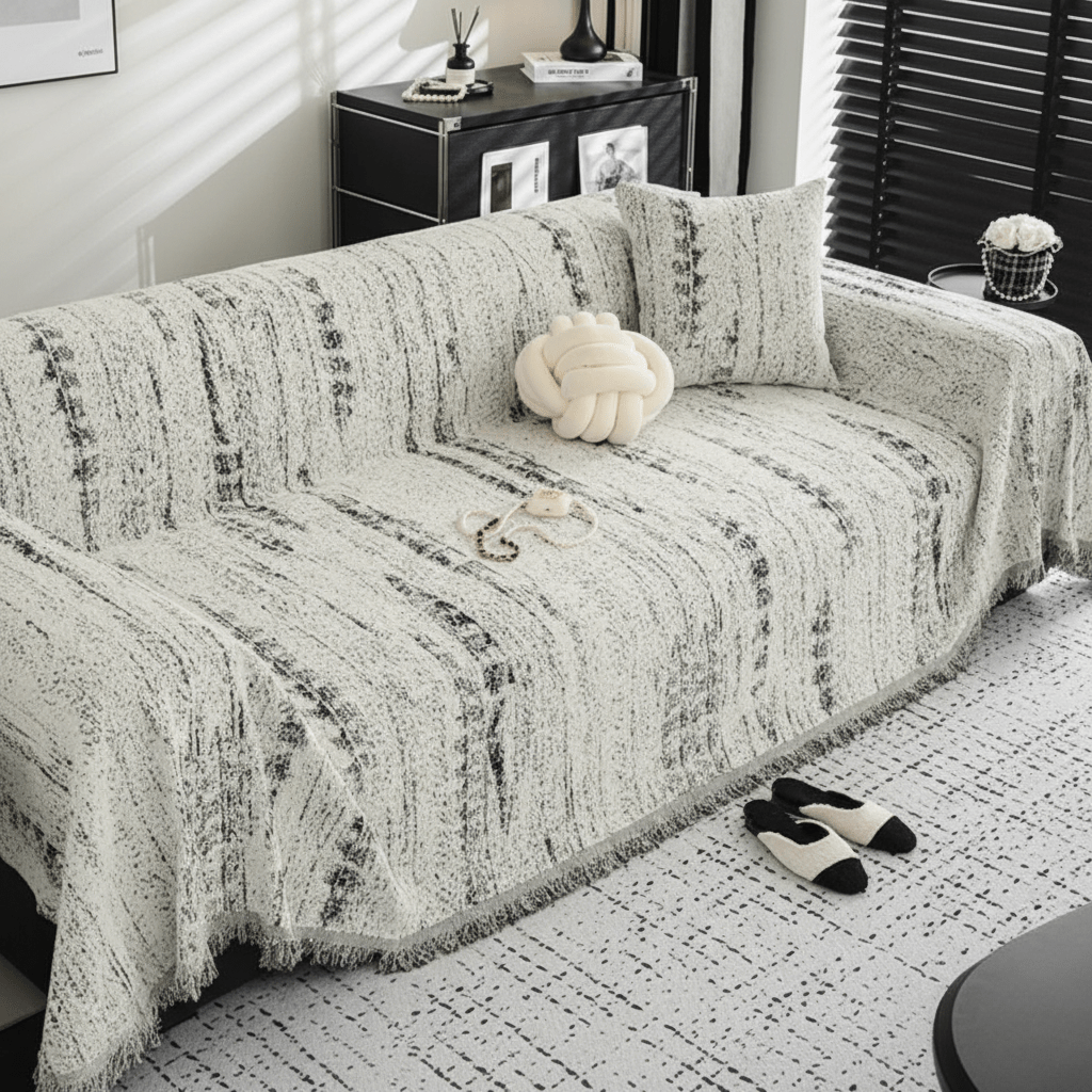 Junips | CHENILUX – Elegant Chenille Sofa Cover for Protection & Style