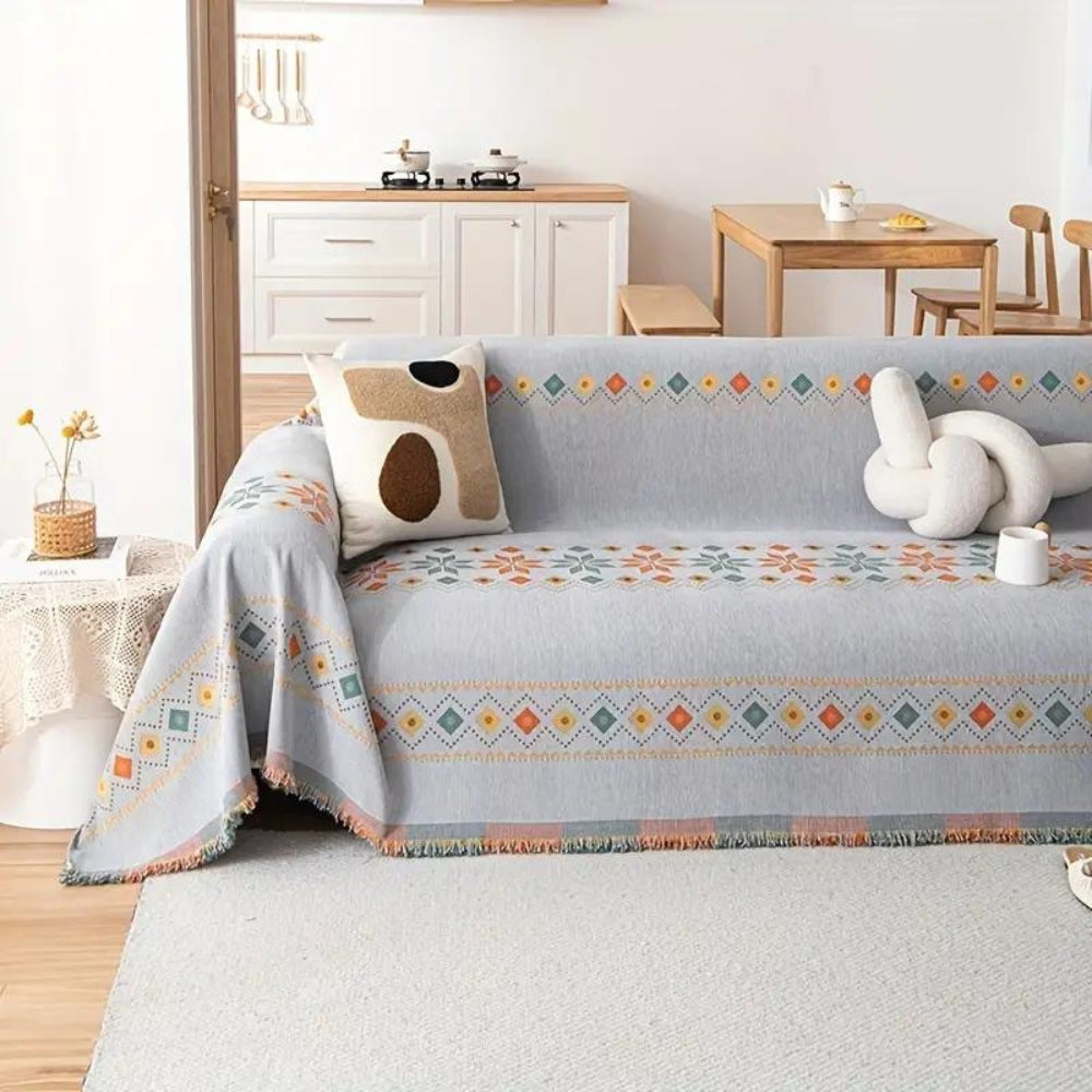 Junips | Bohemian Tassel Sofa Cover Cotton Blend