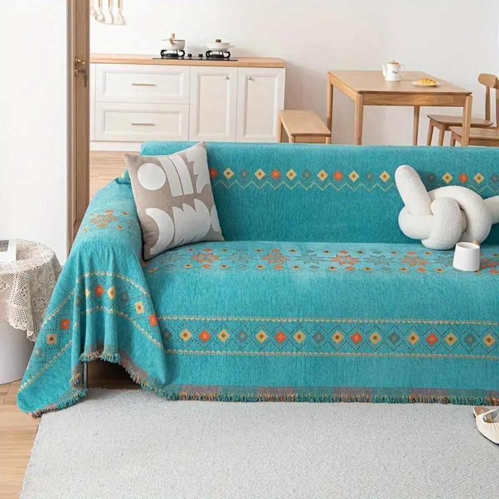 Junips | Bohemian Tassel Sofa Cover Cotton Blend